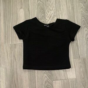 Pink Jewel Girls Black Shirt Size: S